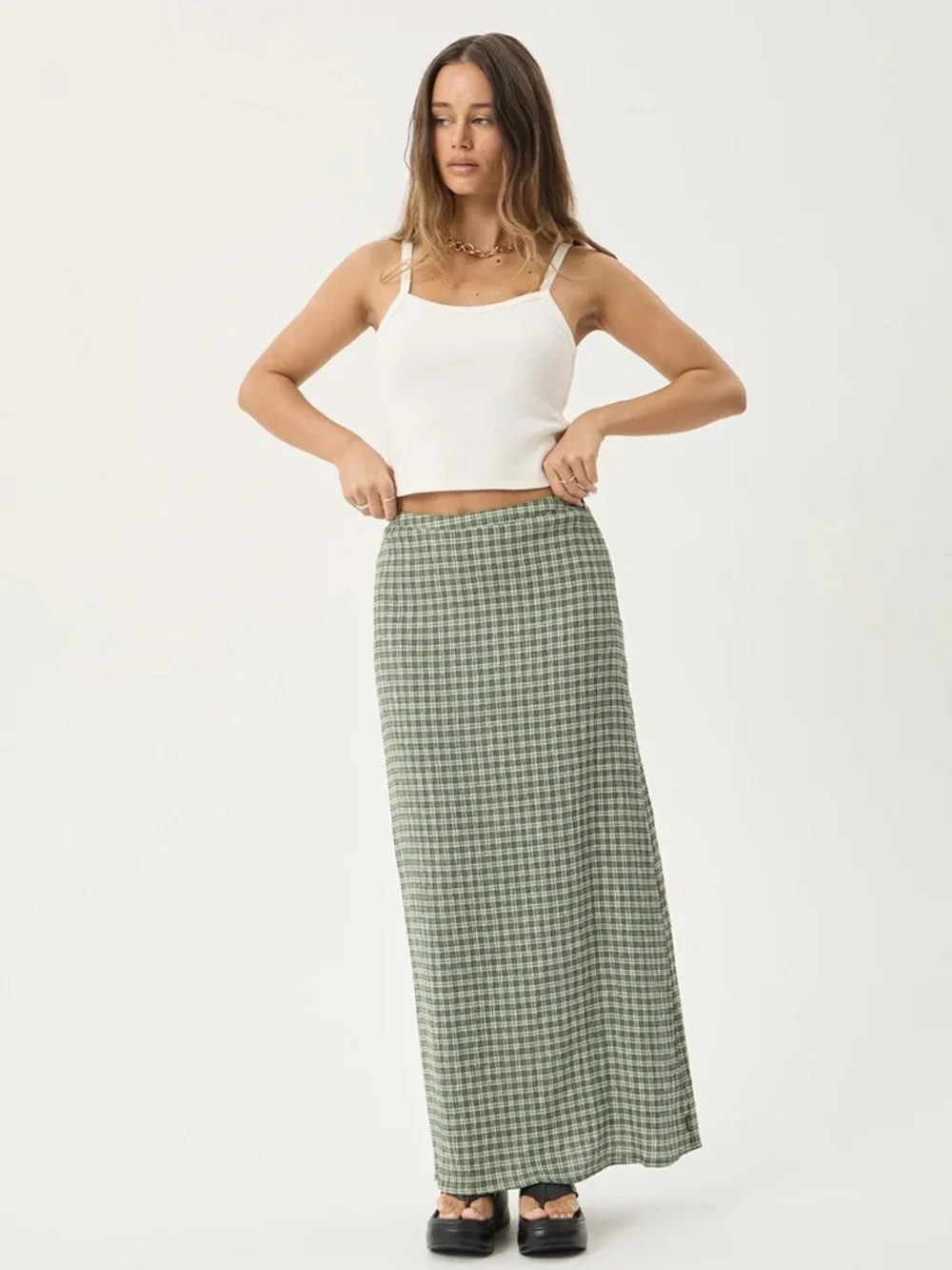 Afends Base Seesucker Maxi Skirt - Picture 1 of 12